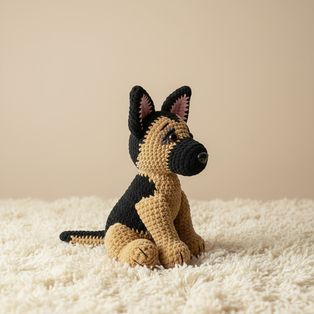Dog Crochet Pattern, German Shepherd Amigurumi, Realistic Dog Plush Pattern, Crochet Puppy Toy, Advanced Crochet Pattern PDF