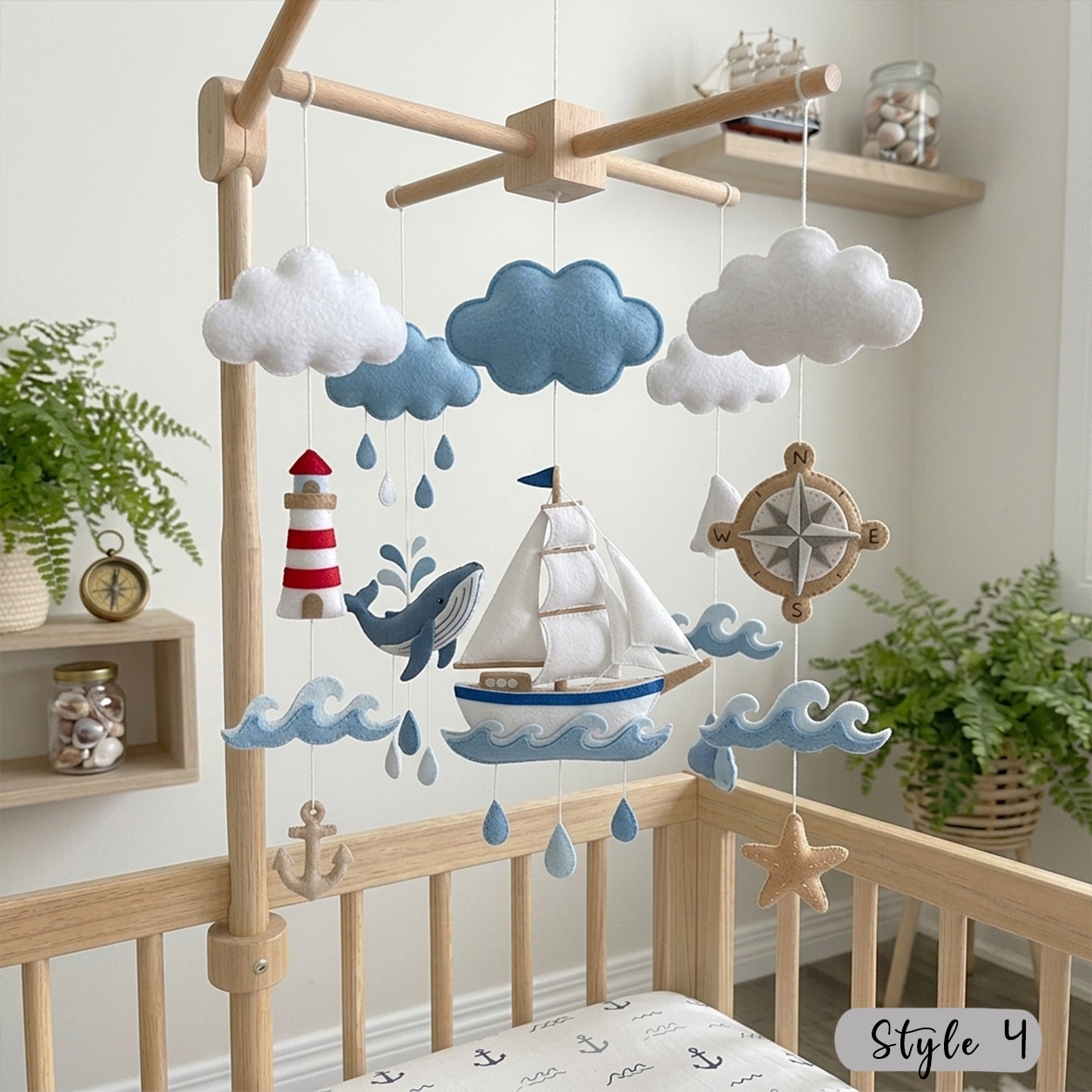 Felt Sailboat Adventure Baby Mobile