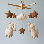 Crochet Animal Baby Mobile, Bunny Llama Sheep Cat Crib Mobile