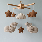 Crochet Animal Baby Mobile, Bunny Llama Sheep Cat Crib Mobile