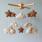 Crochet Animal Baby Mobile, Bunny Llama Sheep Cat Crib Mobile
