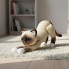 Stretching Cat Crochet Pattern PDF, Realistic Siamese Amigurumi Toy