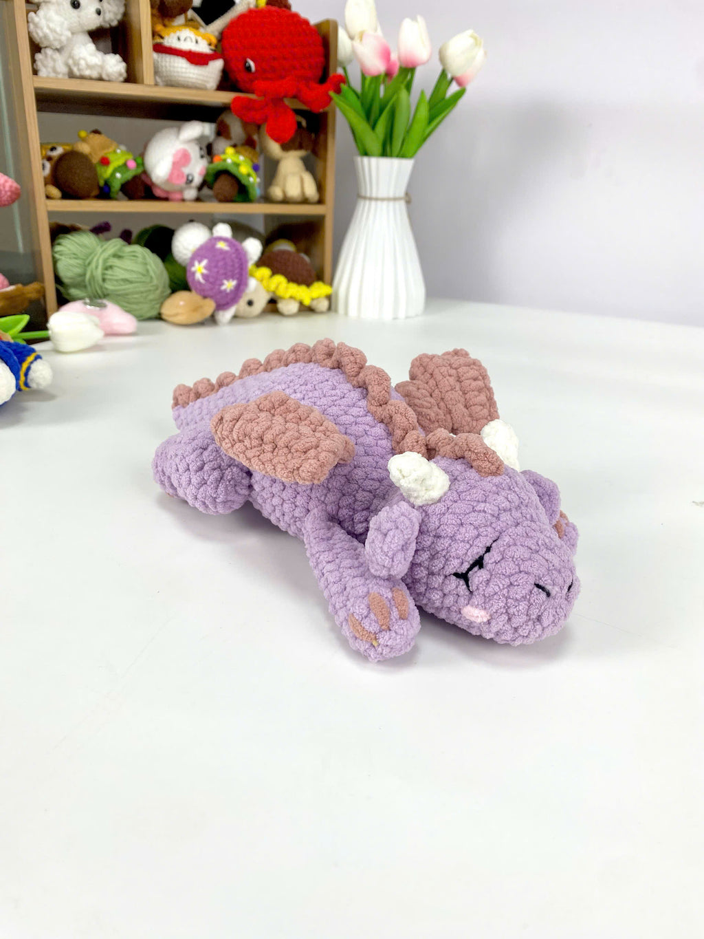 Dragon Amigurumi Crochet Pattern: Sleeping Plush Toy (PDF)
