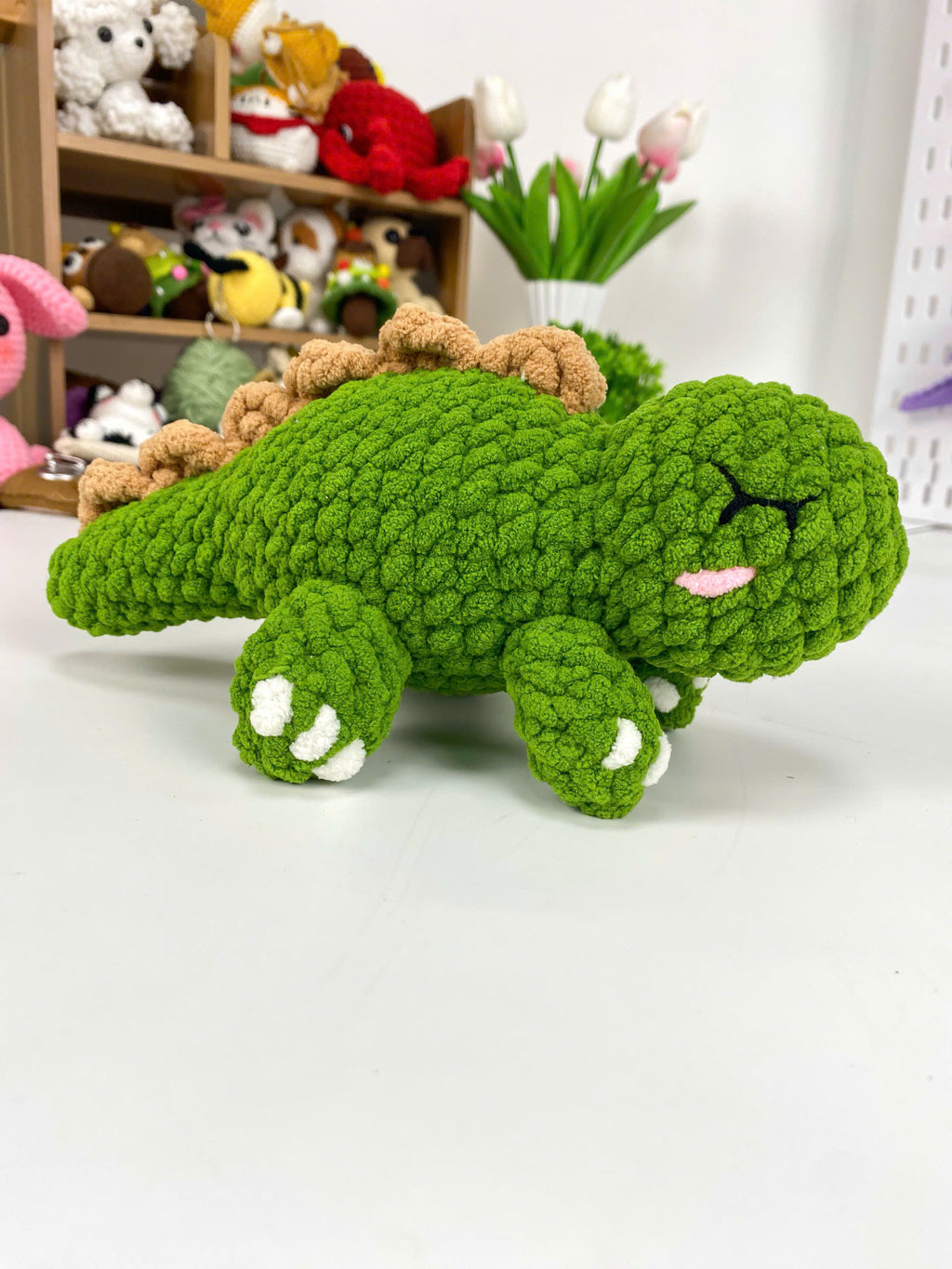 Dinosaur Crochet Pattern: Amigurumi Sleepy Dino Plush (PDF)