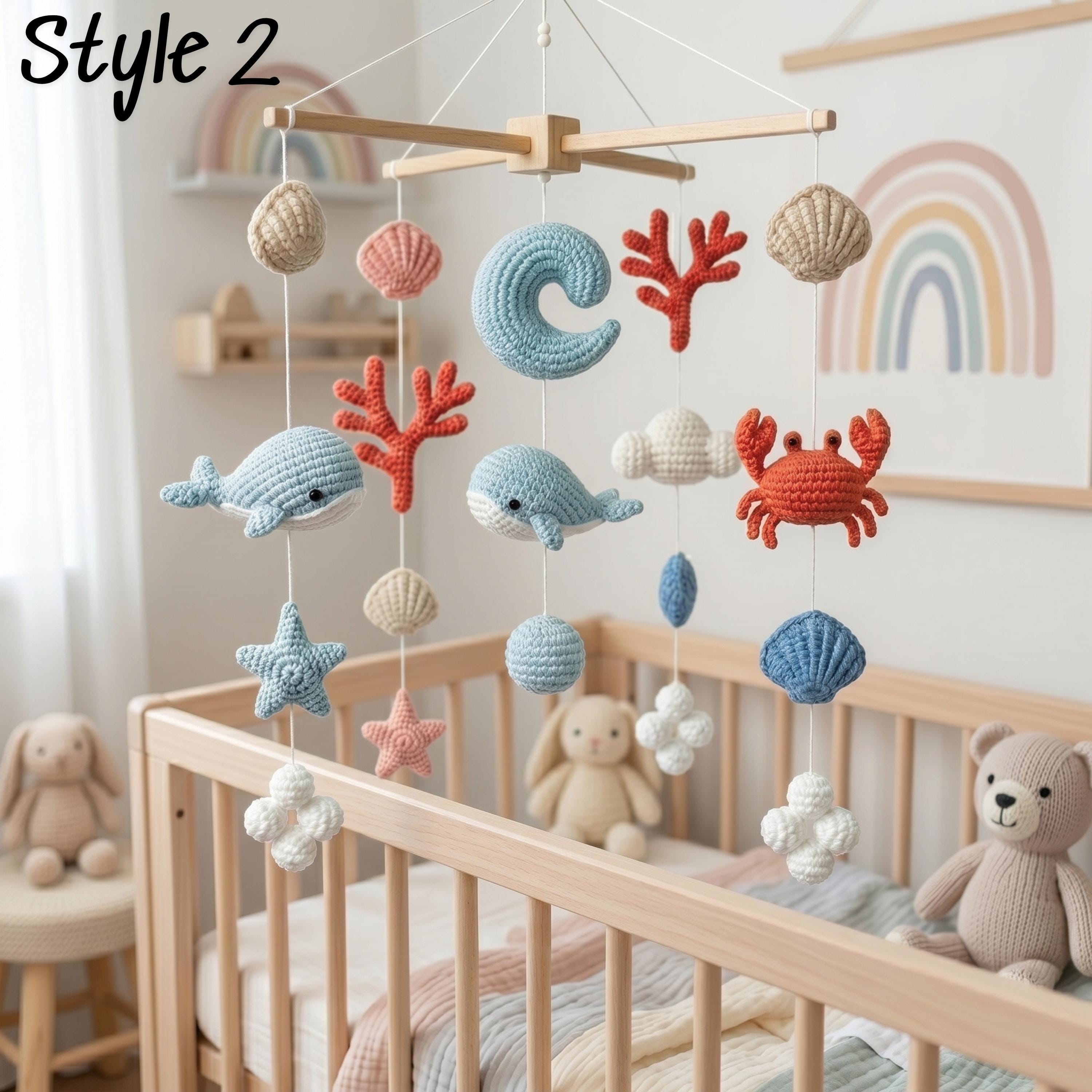 Ocean Baby Mobile, Crochet Sea Animals Crib Mobile