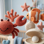 Ocean Baby Mobile, Crochet Sea Animals Crib Mobile