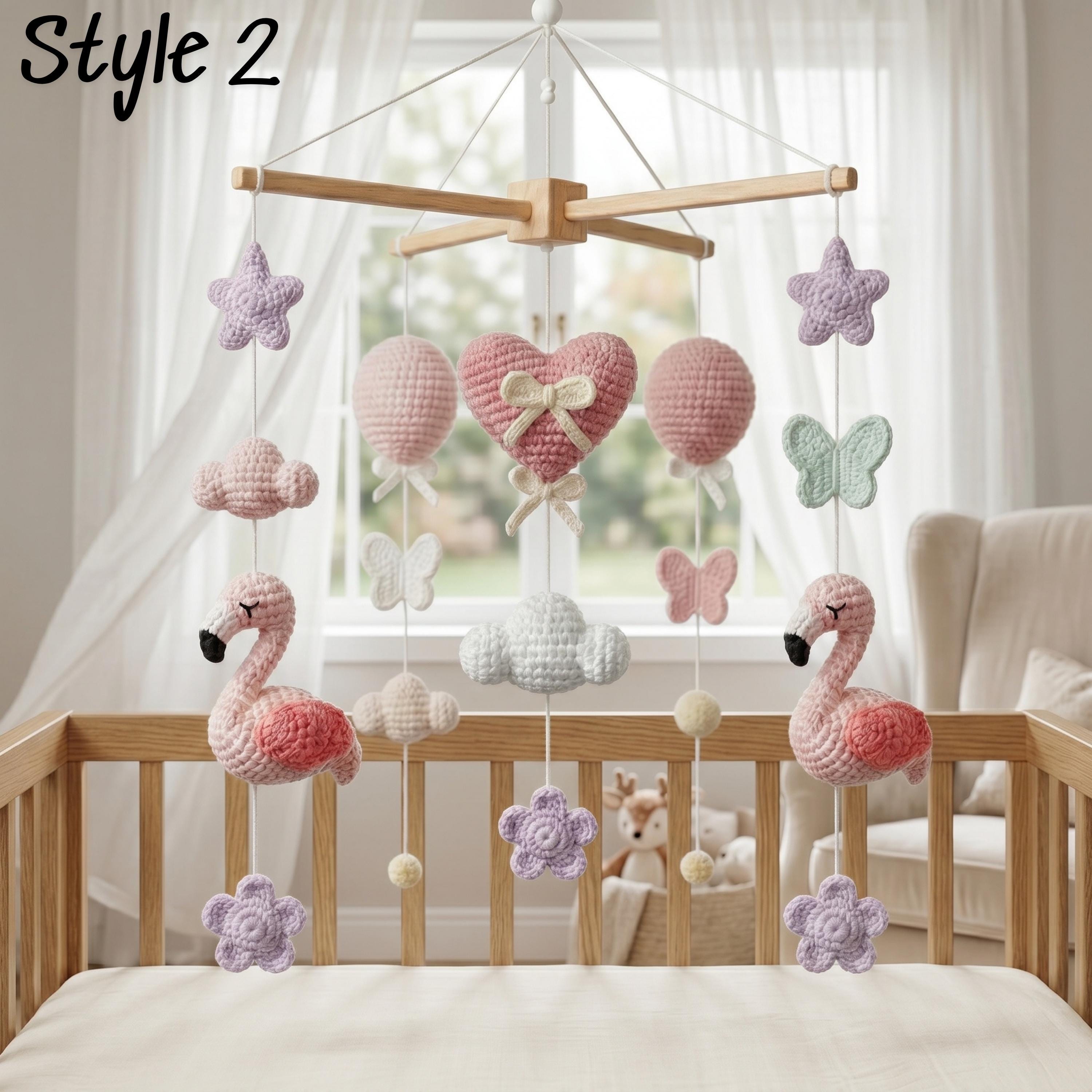 Pink Flamingo Baby Mobile, Girl Nursery Decor
