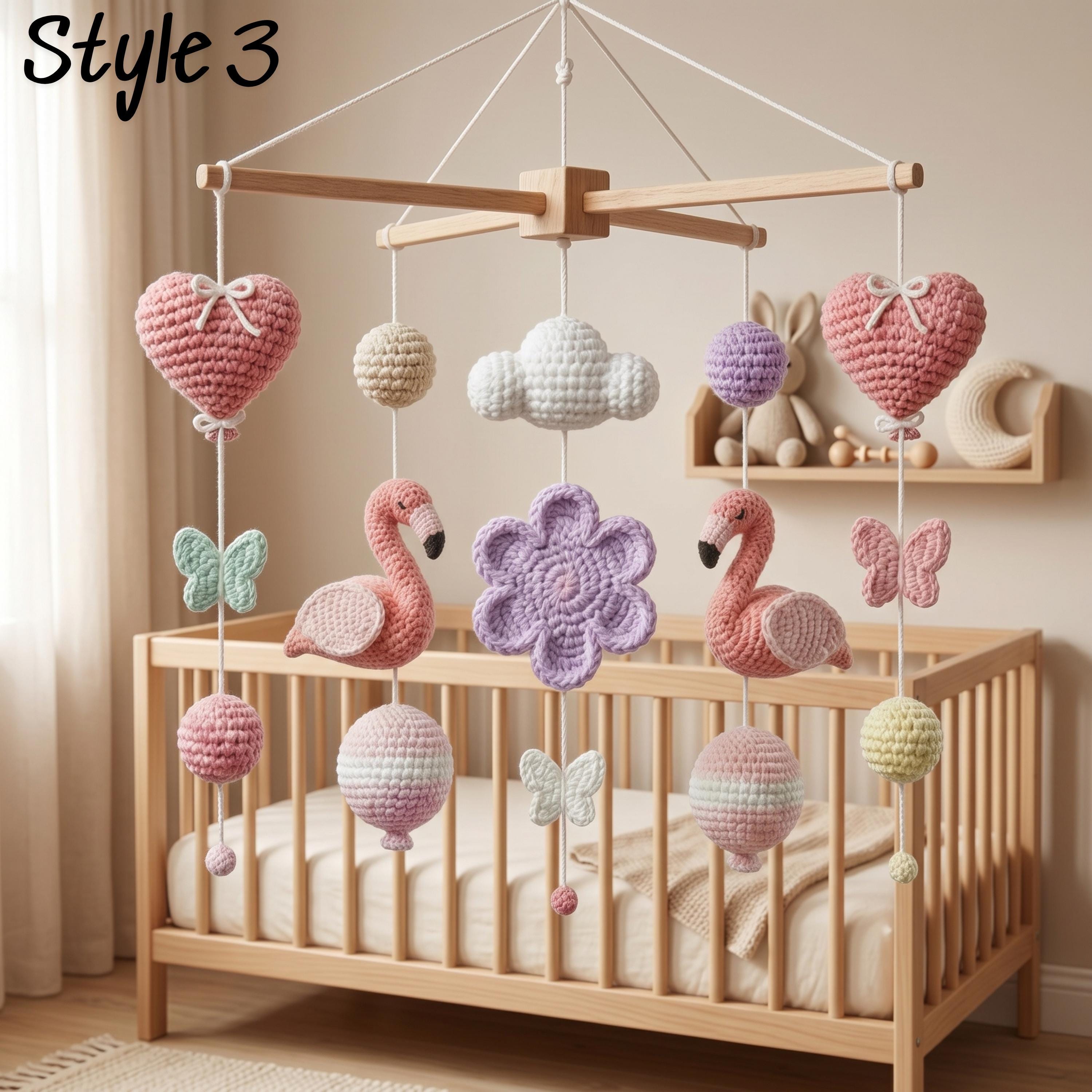 Pink Flamingo Baby Mobile, Girl Nursery Decor