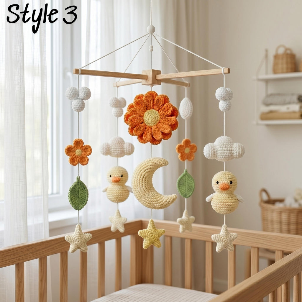 Handmade Duck Baby Mobile, Neutral Boho Nursery Decor