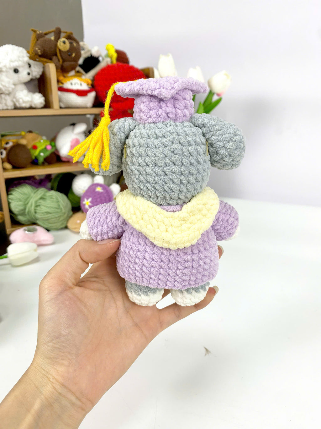 Bachelor Dog Crochet Pattern: Amigurumi Graduation Puppy Toy (PDF Pattern)