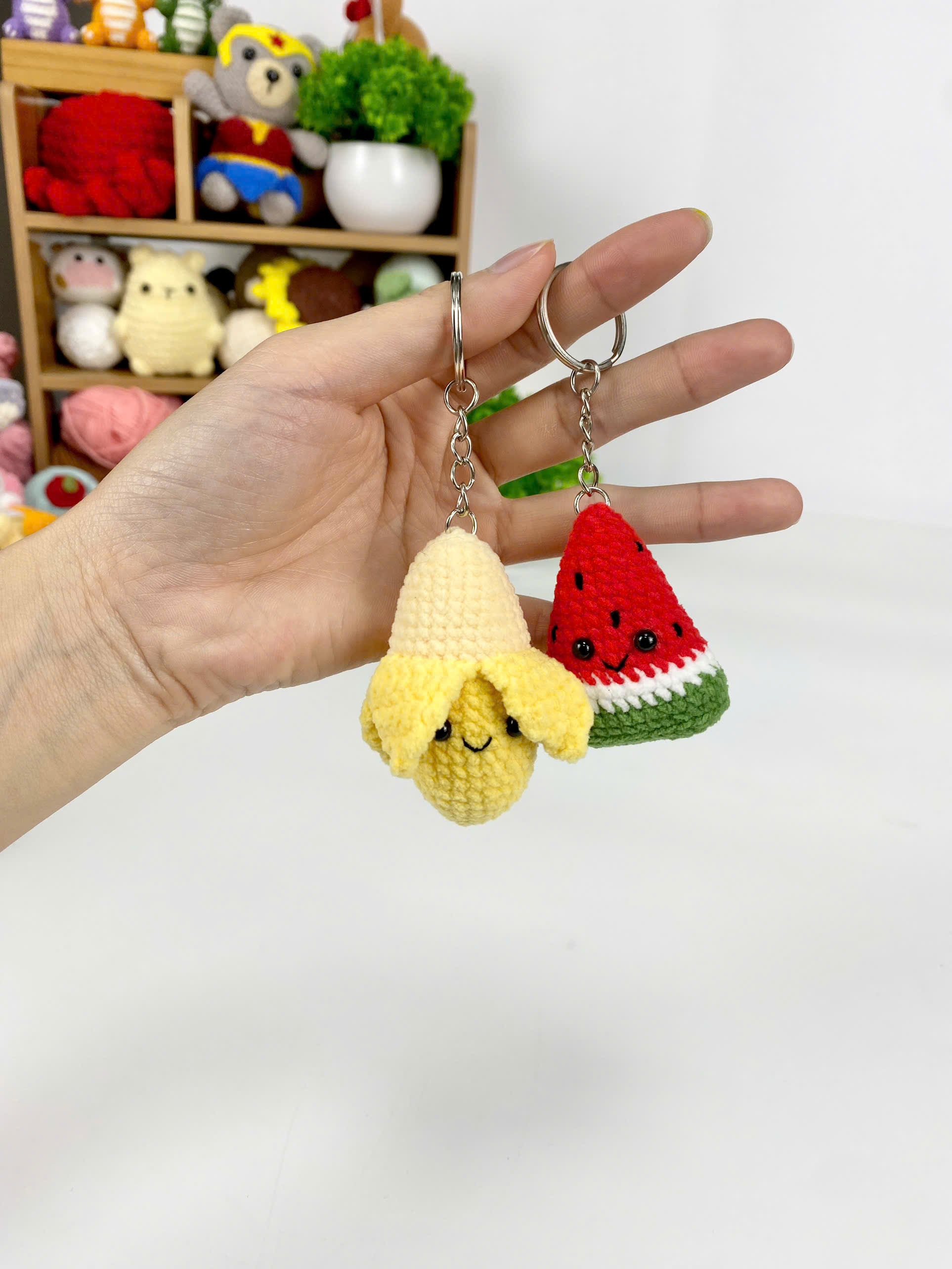 Fruit Keychain Crochet Pattern PDF, Amigurumi Beginner Guide