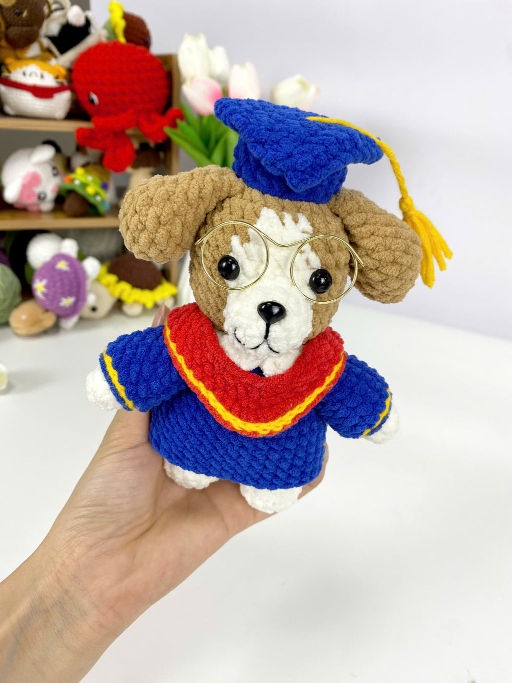 Graduation Dog Amigurumi Crochet Pattern: Beginner Friendly (PDF Pattern)