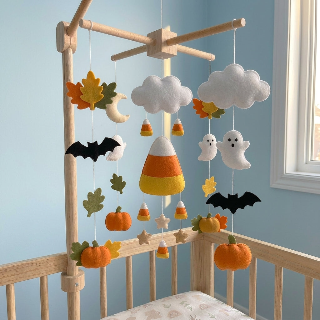 Felt Halloween Candy Corn Baby Mobile