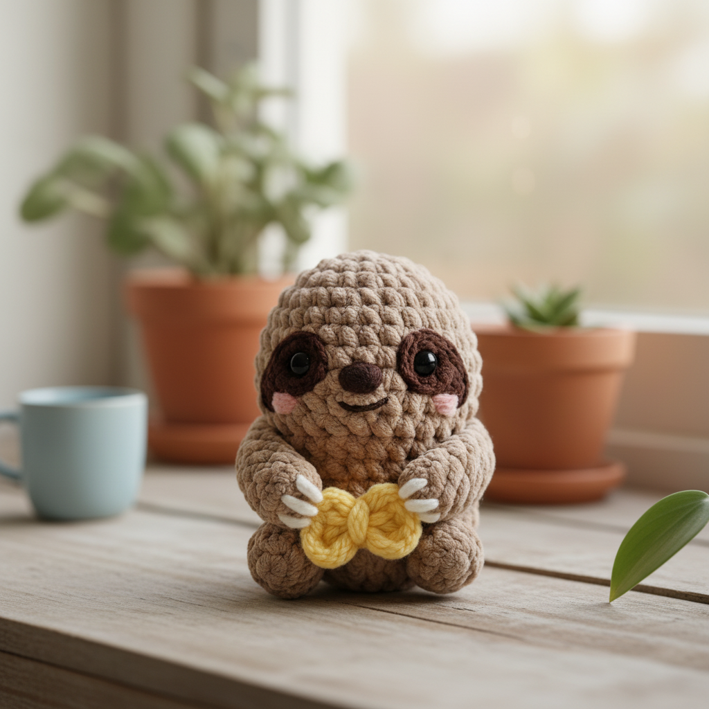 Sloth Crochet Pattern, Cute Amigurumi Sloth, Kawaii Plush Animal, Crochet Gift Idea, Easy Animal Crochet PDF