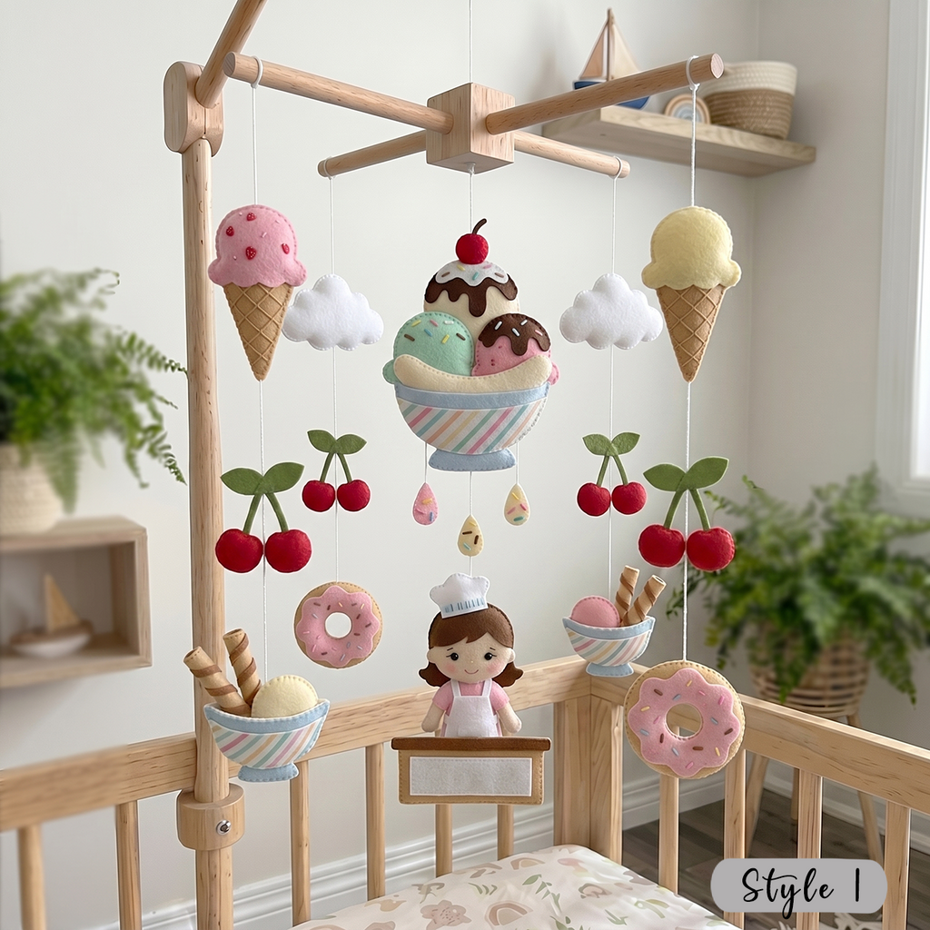 Felt Ice Cream Shop Baby Mobile