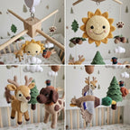 Hunting Crochet Baby Mobile, Handmade Woodland Crib Decor with Deer, Duck, Pheasant and Dog