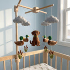 Felt Duck Hunting Baby Mobile, Custom Dog Nursery Crib Decor