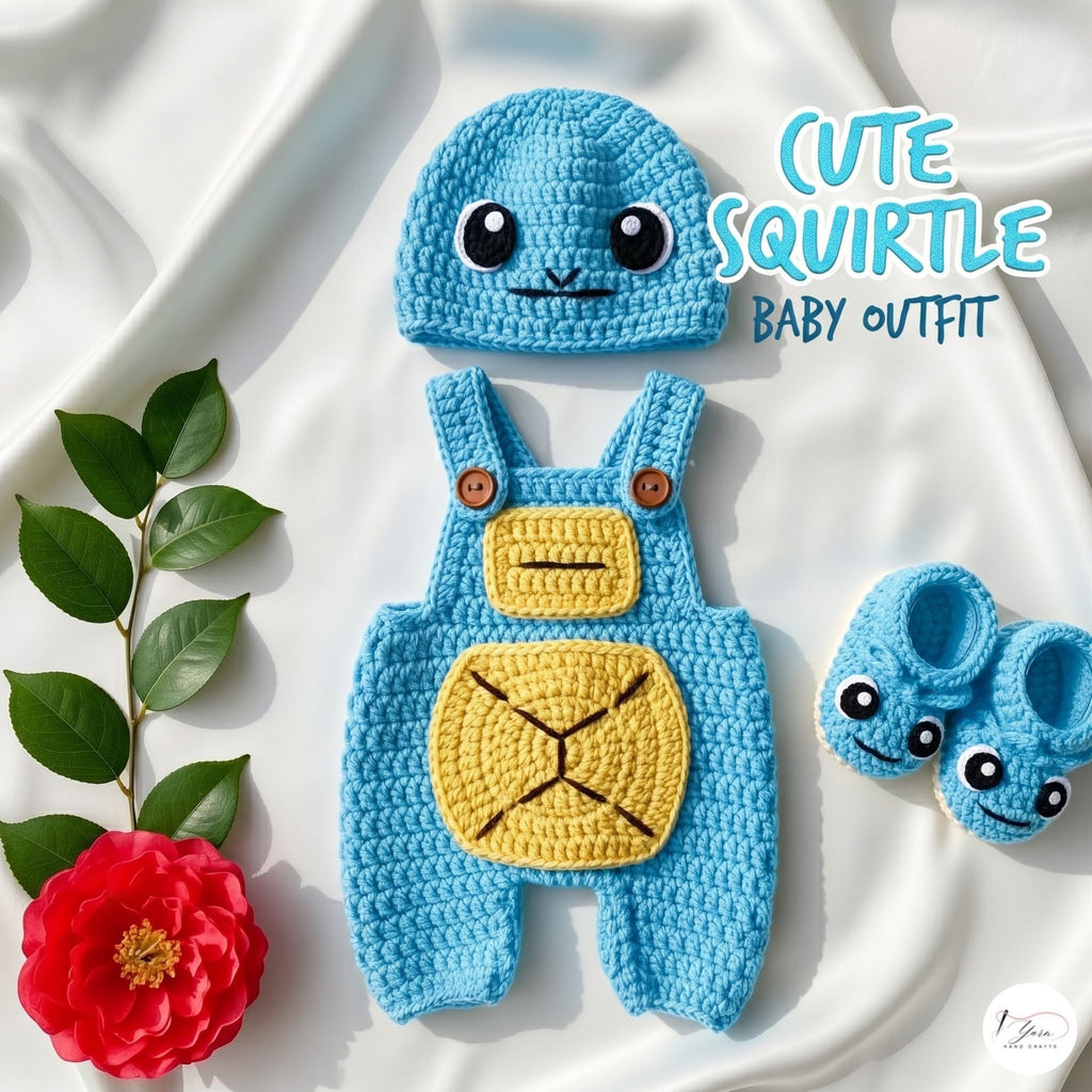 Crochet Turtle Baby Outfit Set, Blue Romper Hat and Booties, Newborn Photo Prop, Baby Halloween Costume, Baby Shower Gift
