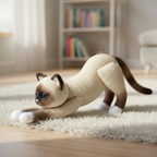 Stretching Cat Crochet Pattern PDF, Realistic Siamese Amigurumi Toy
