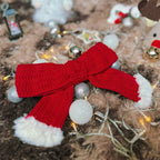 Crochet Santa Bow Pattern PDF, Christmas Tree Bow Decoration, Large Holiday Bow Tutorial