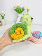 Snail Crochet Pattern PDF Bundle: Amigurumi Keychain Plush Toys (Digital Download)
