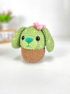 Green Cactus Dog Crochet Pattern, Amigurumi Cactus Dog Plush Toy, Crochet Dog with Flowers