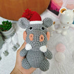 Santa Hippo Crochet Pattern PDF, Cute Christmas Amigurumi Hippo