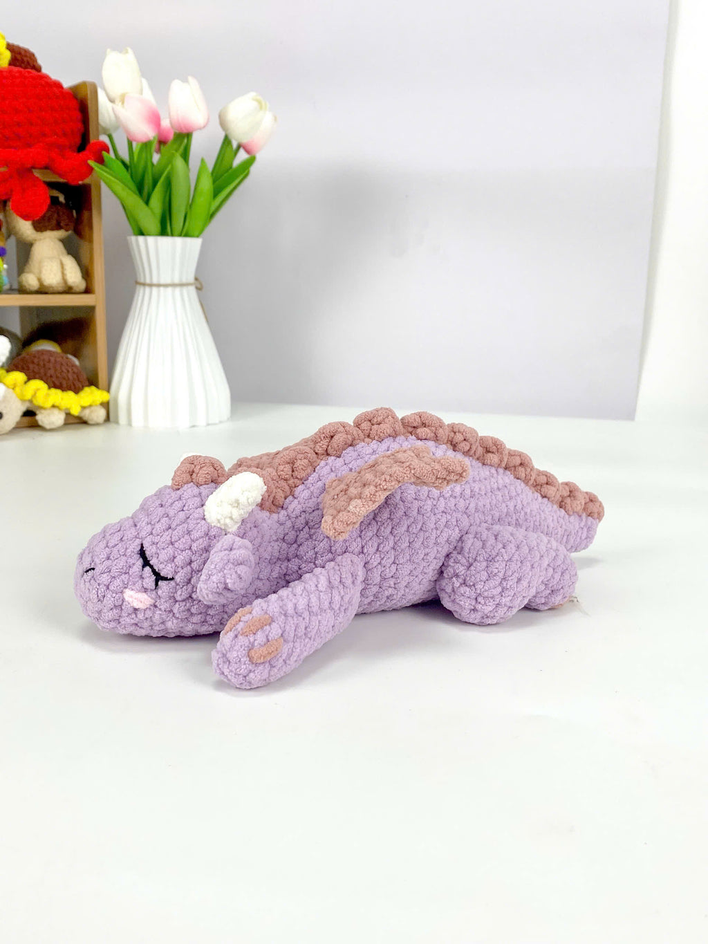 Dragon Amigurumi Crochet Pattern: Sleeping Plush Toy (PDF)