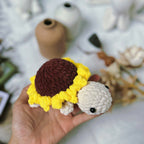 Sunflower Turtle Crochet Pattern PDF, No Sew Turtle Amigurumi, Cute Flower Turtle Plush Tutorial