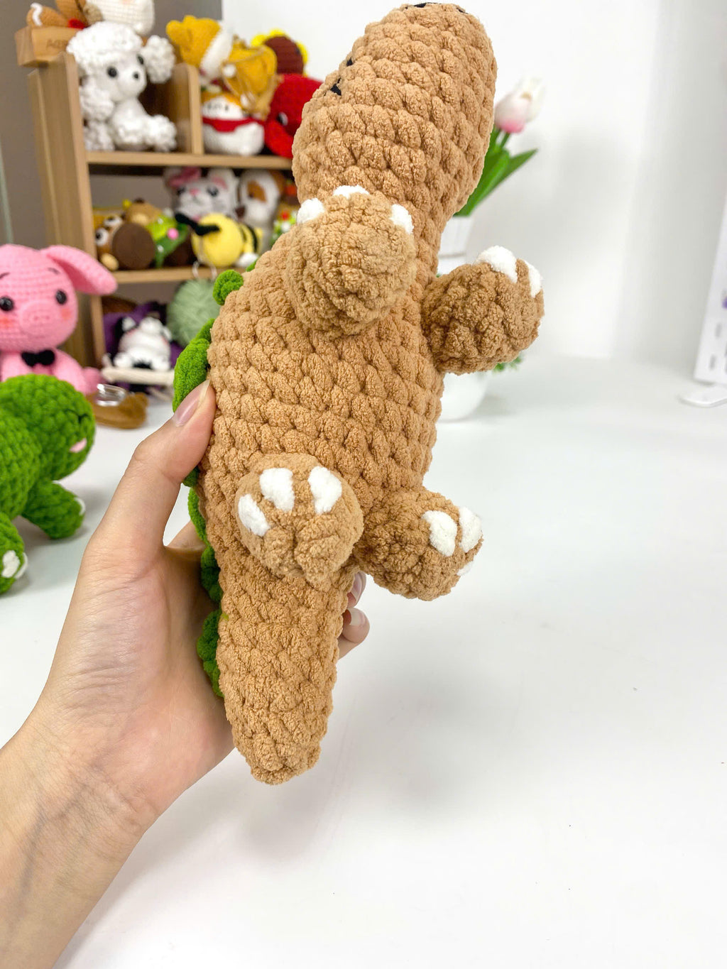 Cute Crochet Stegosaurus Pattern, Sleepy Dinosaur Amigurumi (PDF)