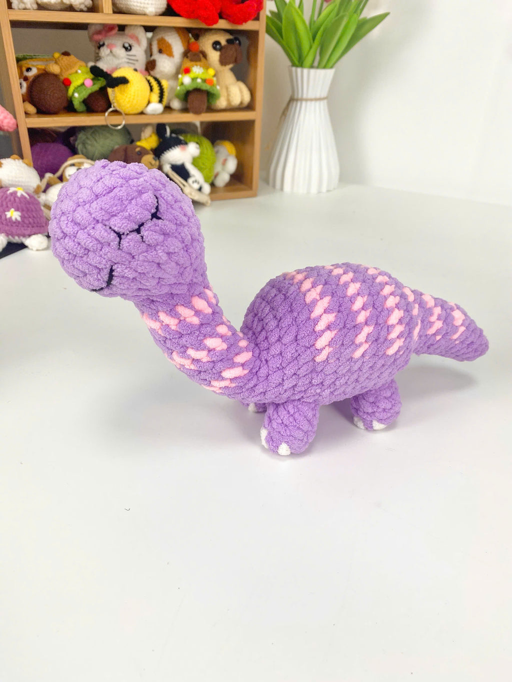 Purple Dragon Crochet Pattern: Amigurumi Dinosaur PDF Tutorial
