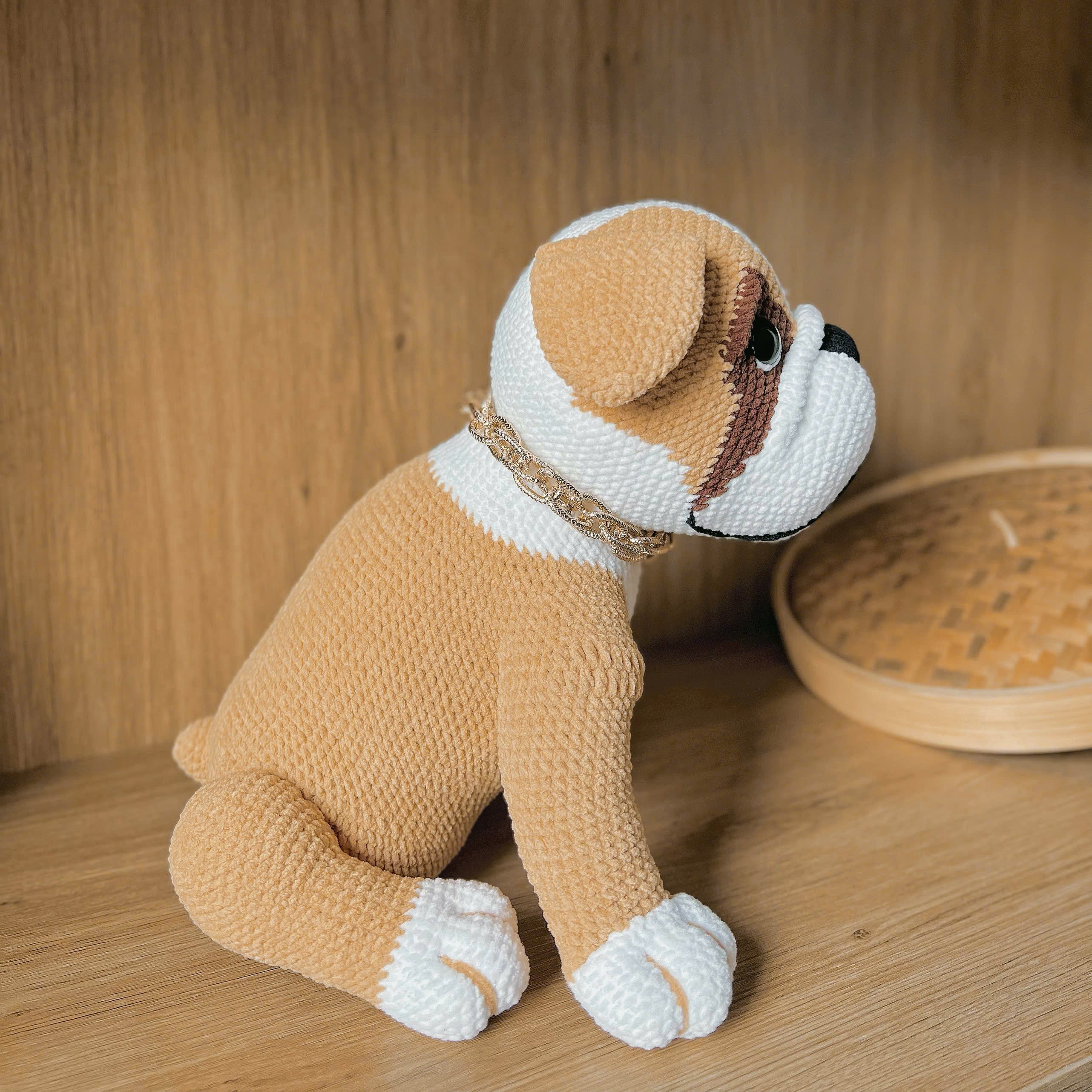 Baby Bulldog Crochet Pattern PDF, Cute Puppy Amigurumi Tutorial, Digital Download