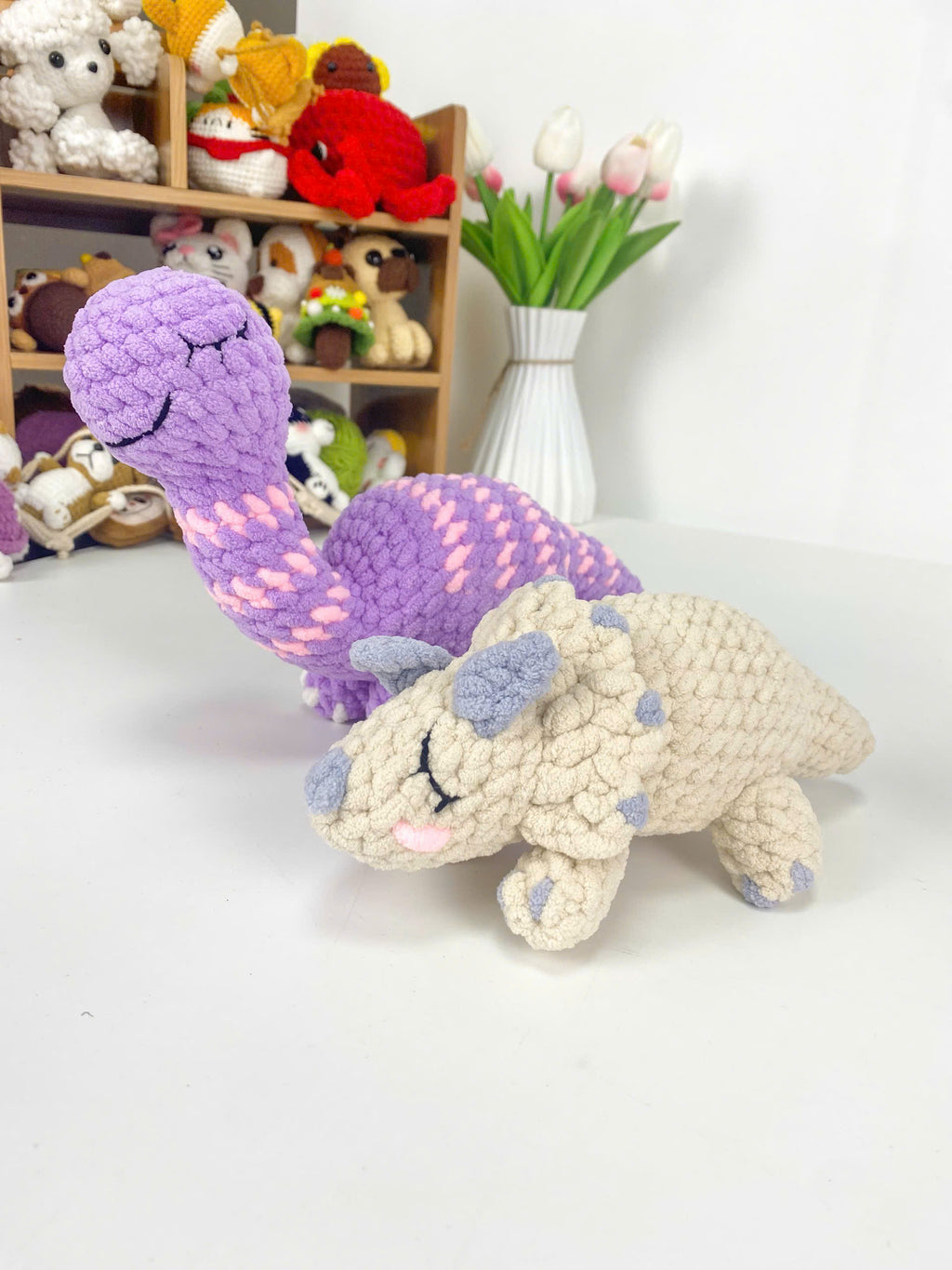 Purple Dragon Amigurumi Crochet Pattern: Triceratops Dinosaur (PDF Pattern)
