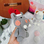 Santa Hippo Crochet Pattern PDF, Cute Christmas Amigurumi Hippo