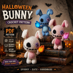 Spooky Ghost Bunny Crochet Pattern PDF – Halloween Amigurumi Plush