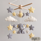 Crochet Elephant Baby Mobile