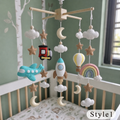Montessori-Inspired Transportation Felt Baby Mobile, Handmade Vehicle Crib Decor with Airplane, Train and Rocket