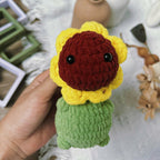 Sunflower Dinosaur Crochet Pattern PDF, No Sew Amigurumi Dinosaur, Cute Flower Dino Plush Tutorial