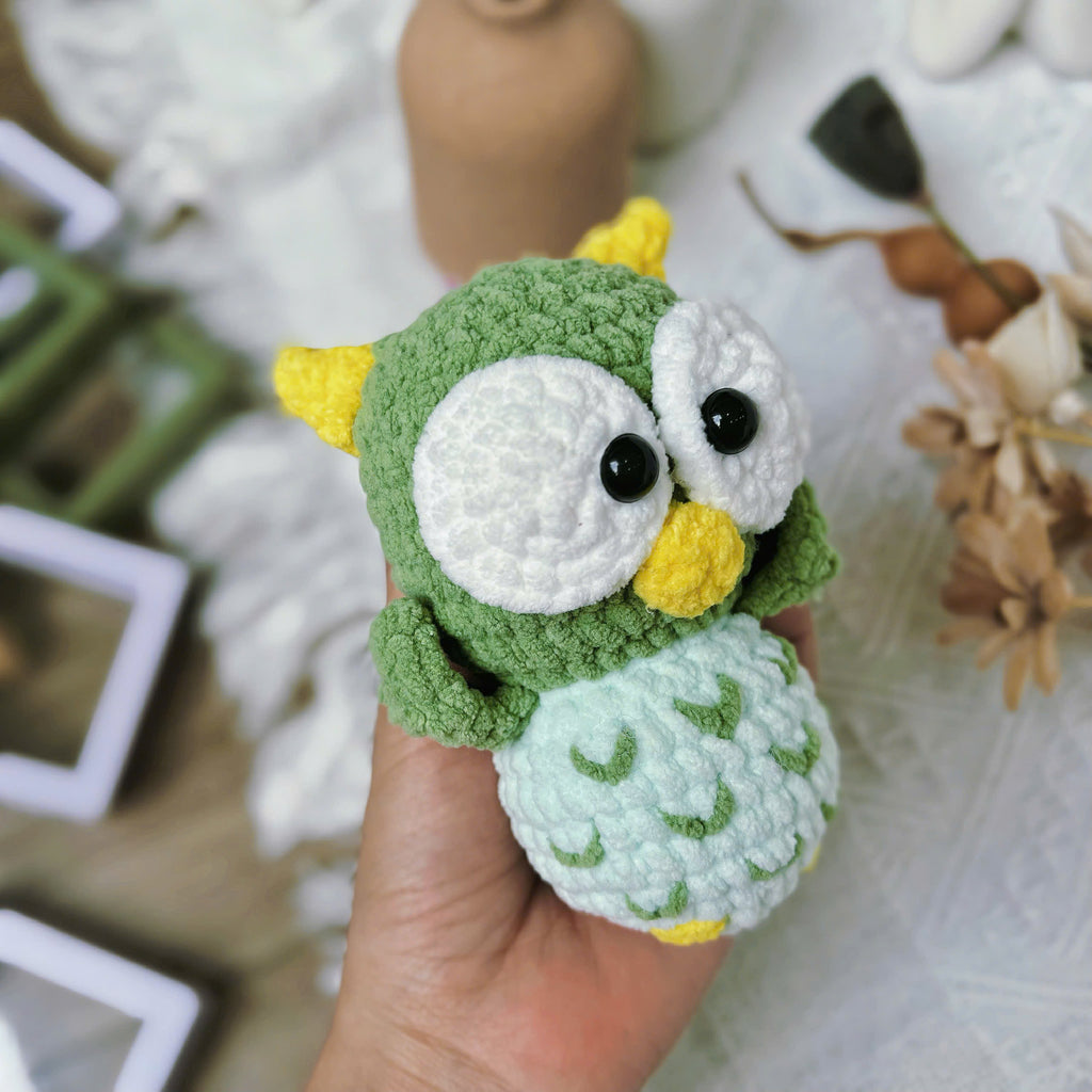 No Sew Owl Crochet Pattern PDF, Cute Owl Amigurumi Tutorial, Easy Plush Owl Pattern