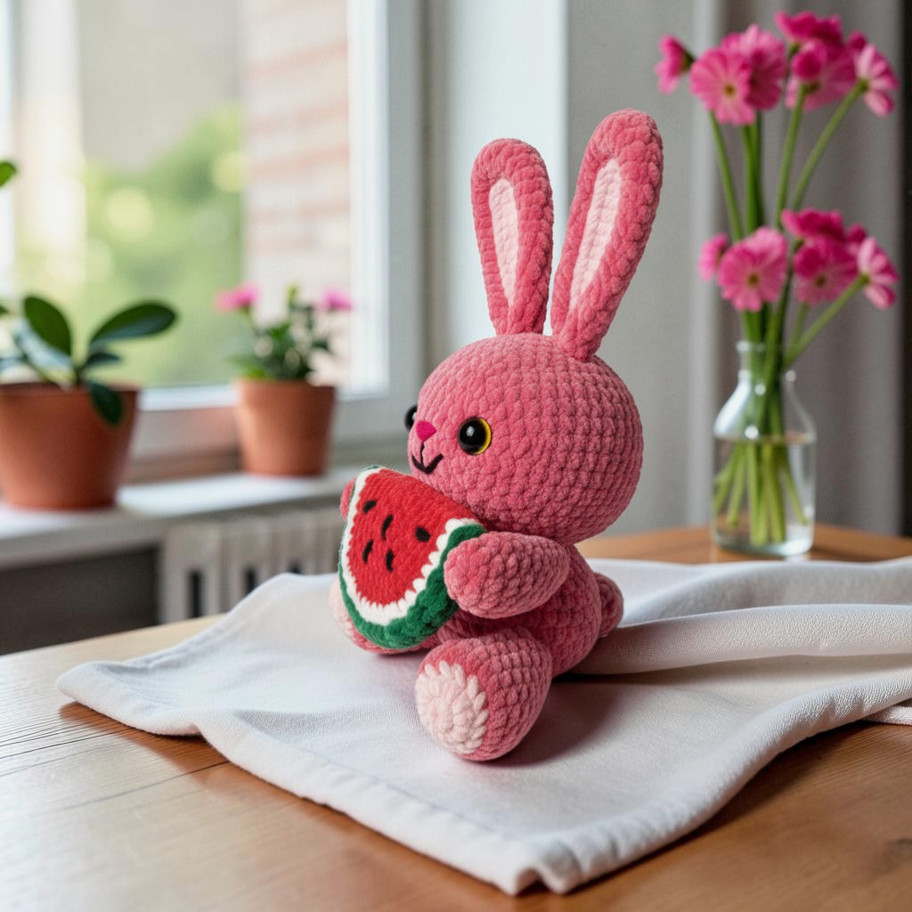 Animal Crochet Pattern Bundle, Frog and Bunny Amigurumi, Cute Kawaii Plush Set with Fruit Theme