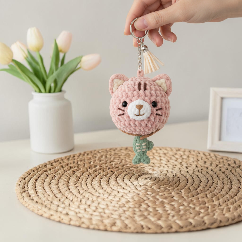 Animal Keychain Crochet Pattern Bundle, Kawaii Animal Keychain Set, Beginner Friendly