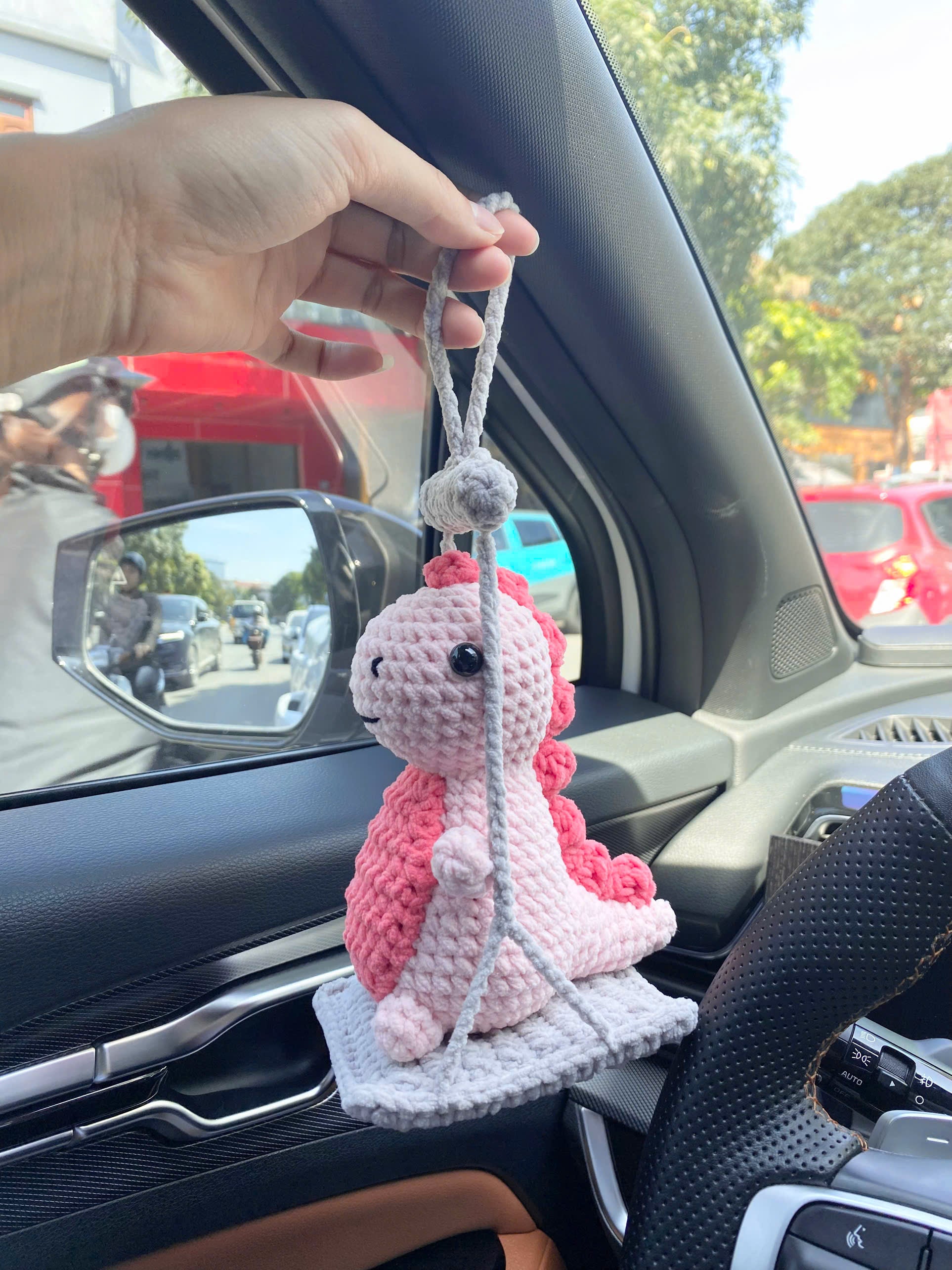 Pink Dinosaur Crochet Pattern: Amigurumi Dino Keychain (PDF Tutorial)