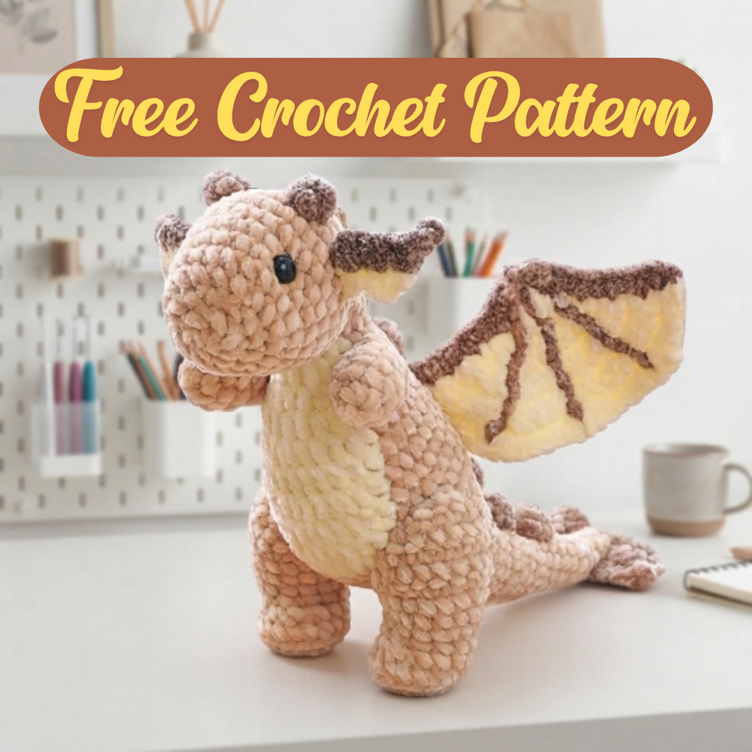 Free Small Rosie Dragon Crochet Pattern, Cute Fantasy Amigurumi PDF Download