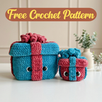Free Christmas Present Crochet Pattern, Big & Mini Gift Box Amigurumi PDF Download