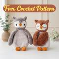 Owl Lovey Crochet Pattern, Soft Owl Snuggler Plush PDF Free Gift