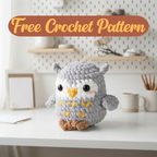 Cuddly Owl Crochet Pattern, Easy No-Sew Bird Amigurumi PDF Free Gift