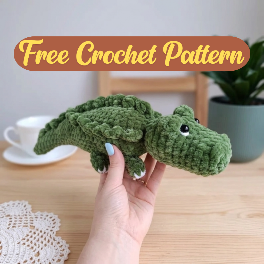 Free Crocodile Crochet Pattern, Cute Plush Alligator Amigurumi Tutorial, Chenille Animal Crochet Pattern