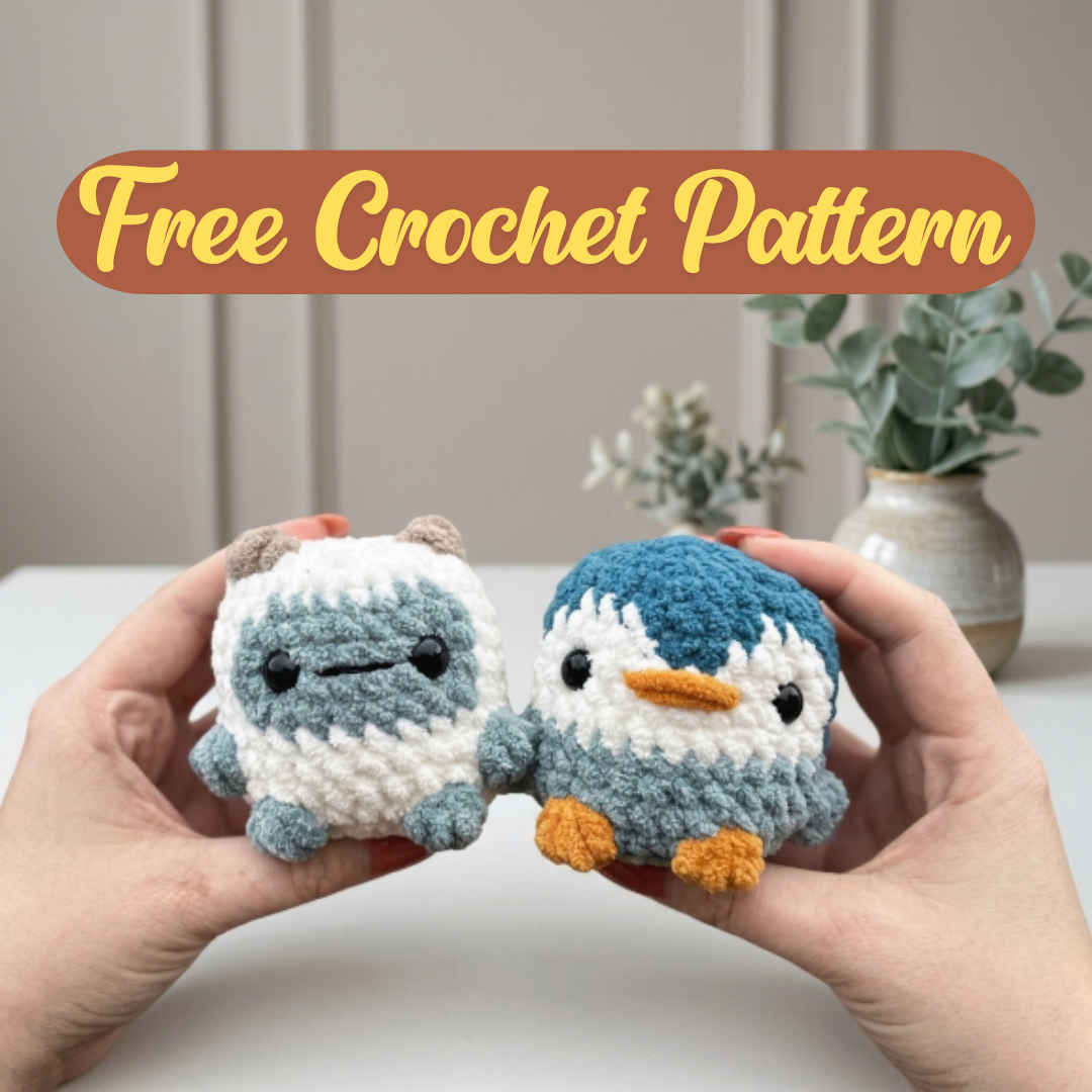 Potato Penguin and Yaca Yeti Crochet Pattern, Cute No-Sew Chunky Amigurumi Ideas