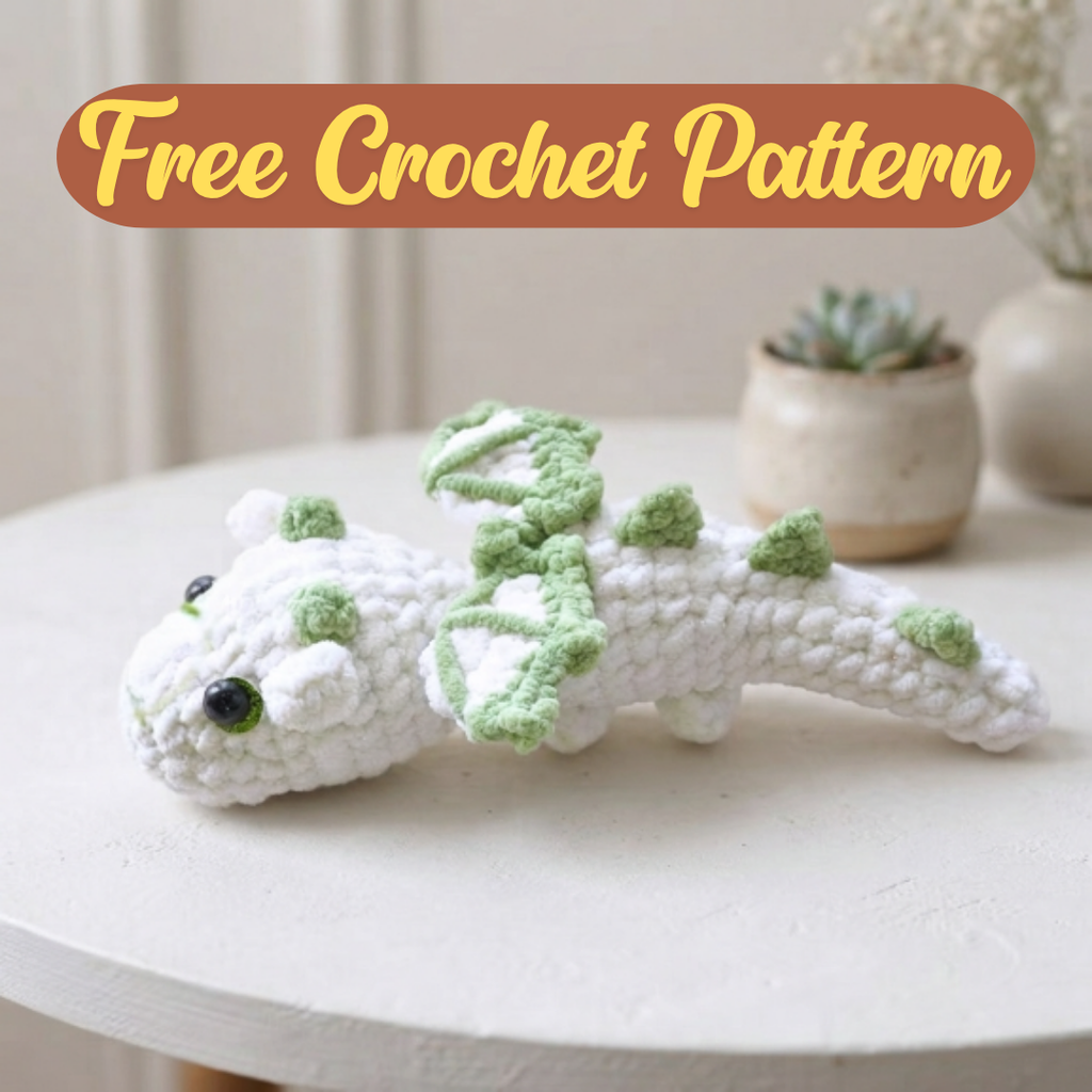 Free Emerald Frost Dragon Crochet Pattern, Mini Fantasy Amigurumi PDF Download