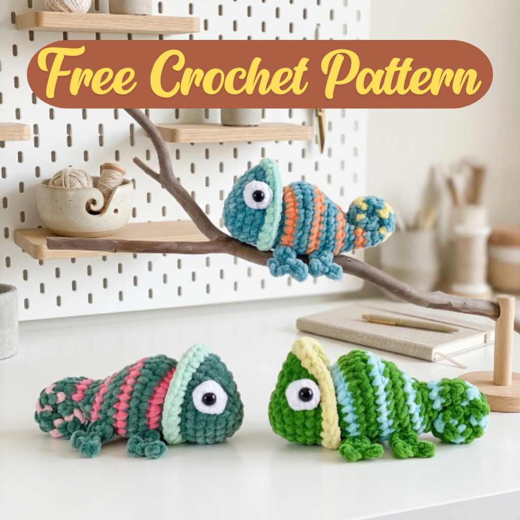 Free Mini Chameleon Crochet Pattern, Colorful Amigurumi Plush PDF Download
